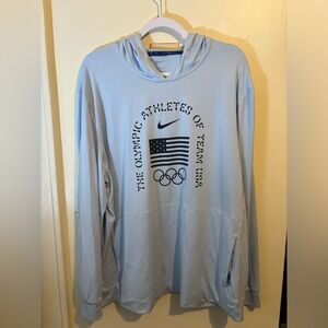 Nike Dri-FIT Team USA Olympic Yoga Restore Hoodie Size Men’s xl Light Blue
